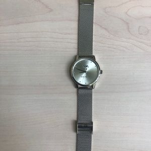 New Coach Stainless Steel Silvertone Mesh Watch